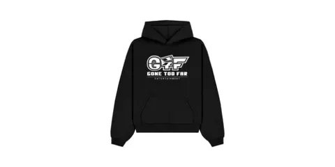 Black Hoodie with White and Black Logo